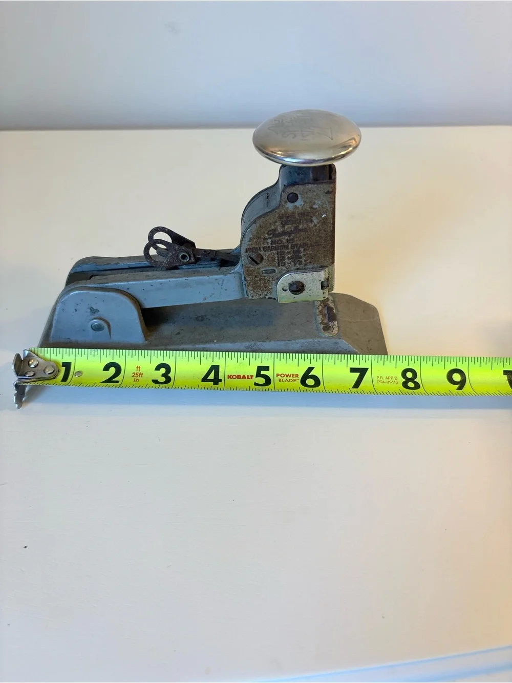 Vintage Heavy-Duty Desktop Stapler in Gray and Silver